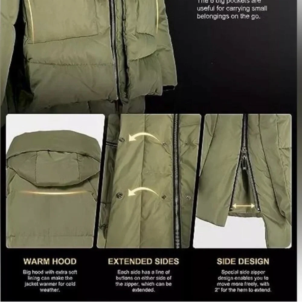 OROLAY THICKENED DOWN PUFFER COAT SIZE SMALL  NEW - Picture 9 of 16